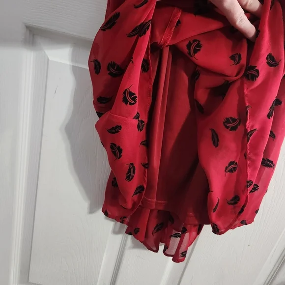 Royal Bones red chiffon high low whimsigoth dress fairy babydoll large - Picture 7 of 14